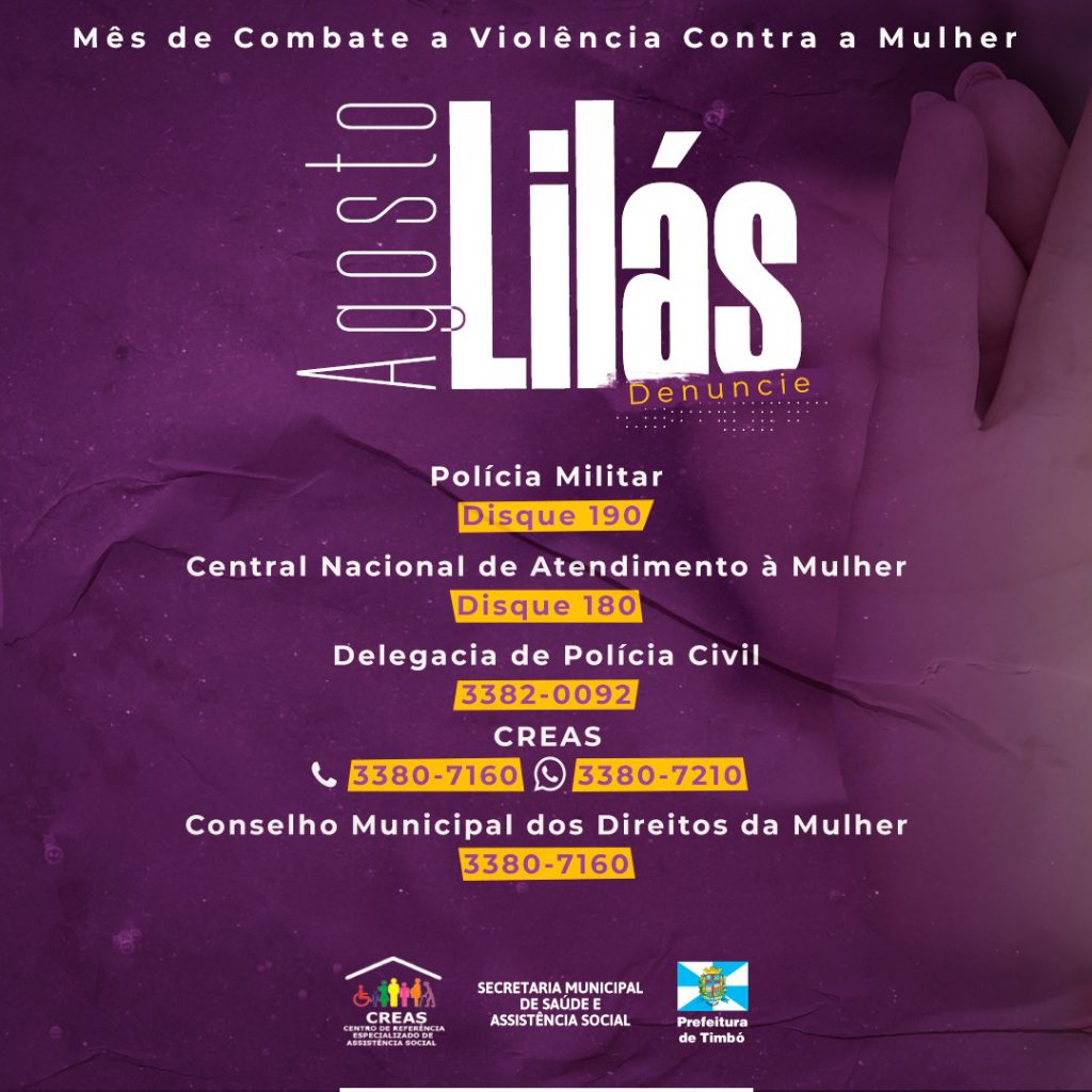 Agosto Lil S M S De Combate Viol Ncia Contra A Mulher Prefeitura De Timb